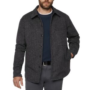 Men’s Large Gray Herringbone Shacket Bonded Shirt Jacket Banana Republic - NWT